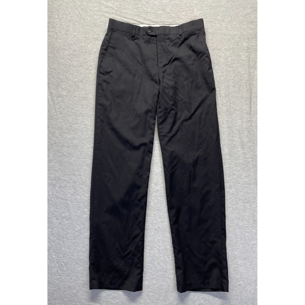 Joseph Abboud JOE Dress Pants‎ Mens 32x32 (Fits 32x30.5) Black Wool Straight Leg